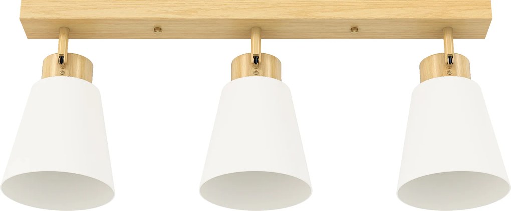 HOMCOM Candelabru de tavan cu 3 puncte de lumină reglabile la 90° și socluri E27, culoare lemn | Aosom Romania