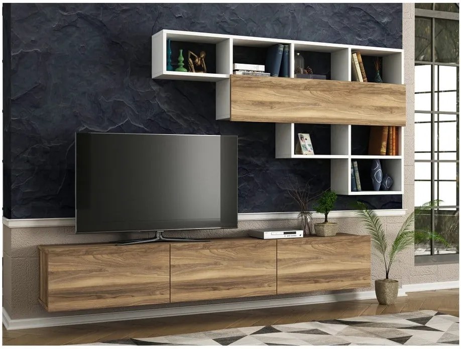 Set comodă TV și raft de perete Tera Home Damla