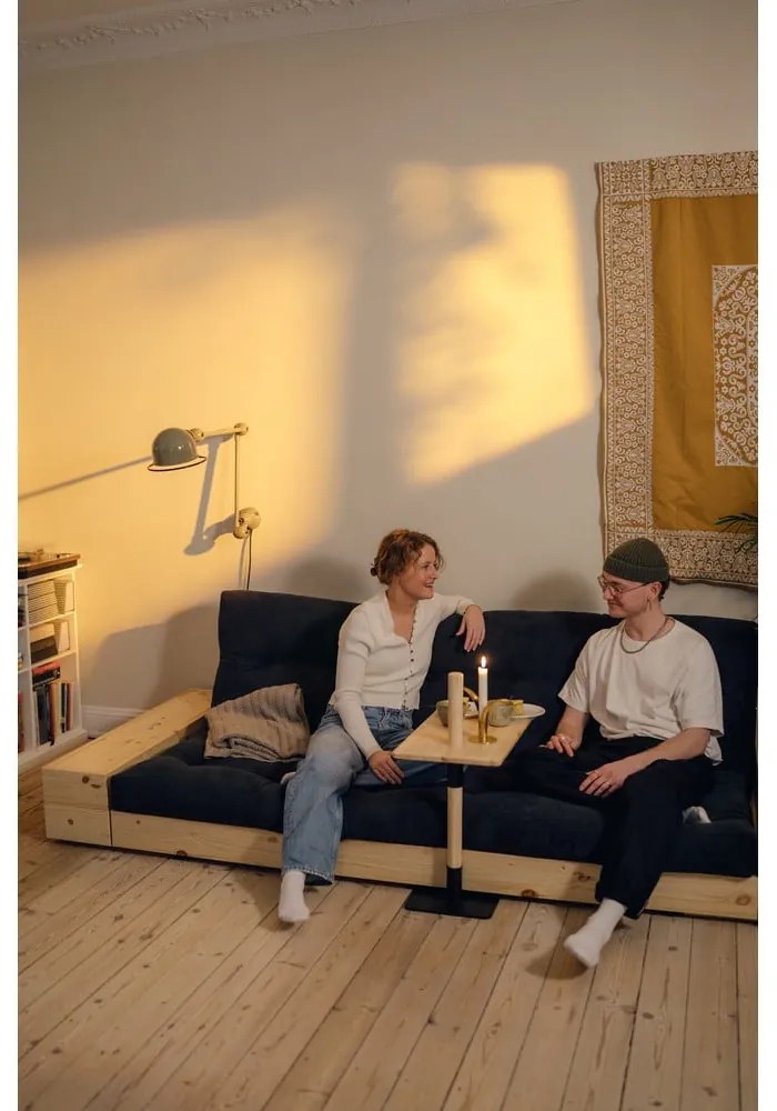 Canapea albă extensibilă cu tapițerie din catifea reiată 244 cm Base – Karup Design