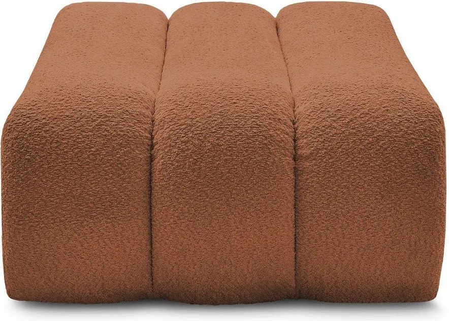 Taburet portocaliu cu tapițerie din țesătură bouclé Azra – Bobochic Paris