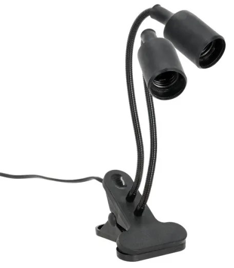 Lampă flexibilă de masă cu clemă pentru creșterea plantelor PLANTY 2xE27/30W/230V negru