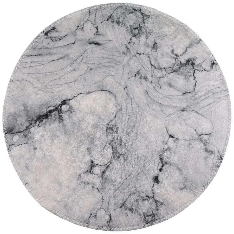 Covor gri deschis lavabil rotund ø 80 cm – Vitaus