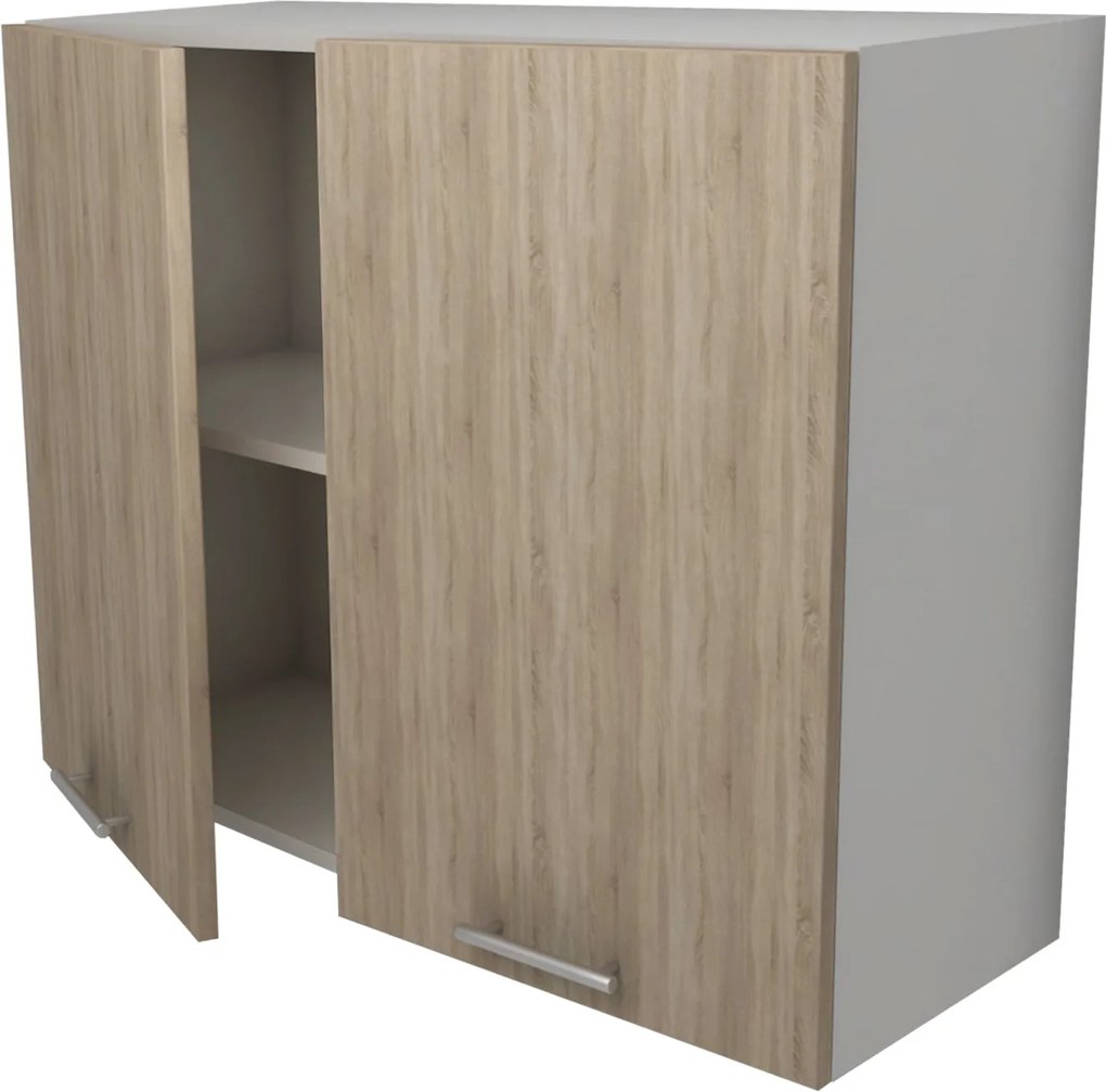 Corp Superior Lecce, 2 Usi, Stejar Sonoma/Alb, 80 x 30 x 65 cm