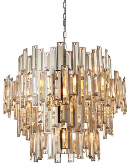 Endon 72746 - Lustru din cristal VIVIANA pe lanț, 15xE14/40W/230V, fumuriu