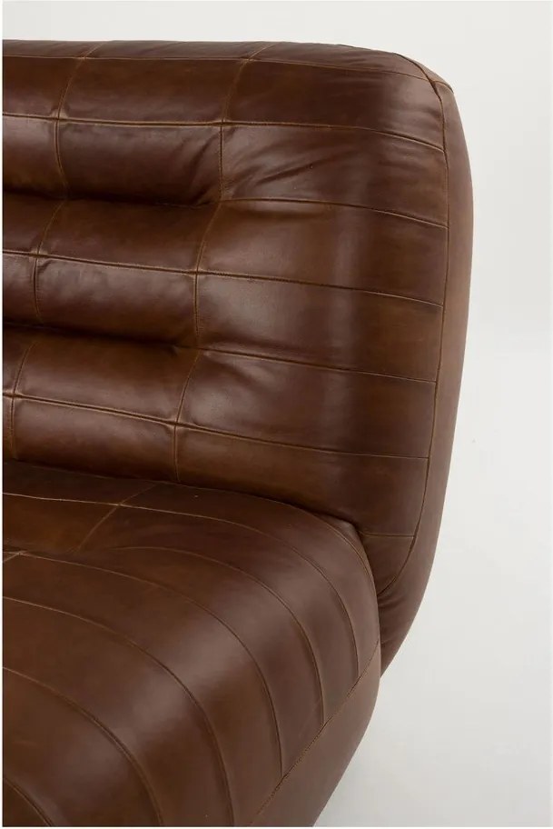 Fotoliu maro cu tapițerie din piele Wyatt – Dutchbone