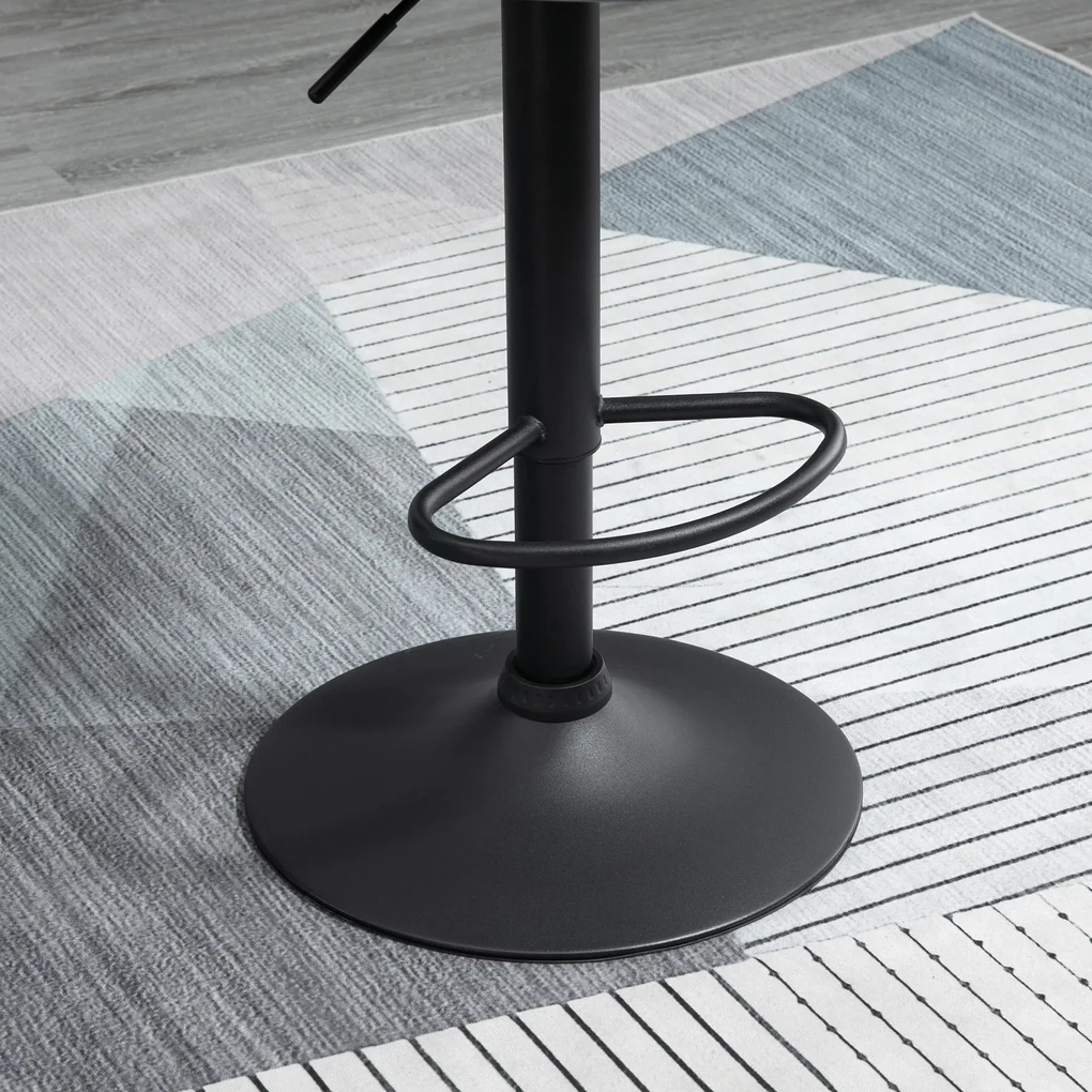 HOMCOM Scaun bar Reglabile in Inaltime cu Spatar, Greutate Suportata 120kg,51.5x48x83-104cm, gri | Aosom Romania