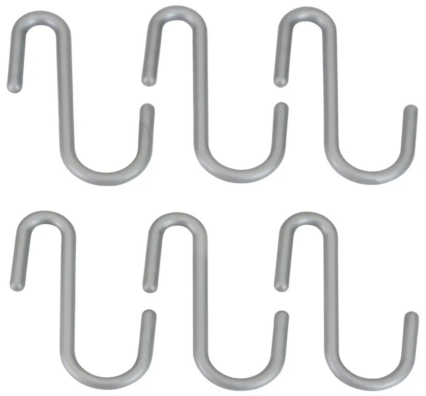Cârlige argintii 6 buc. de agățat din plastic City – Metaltex