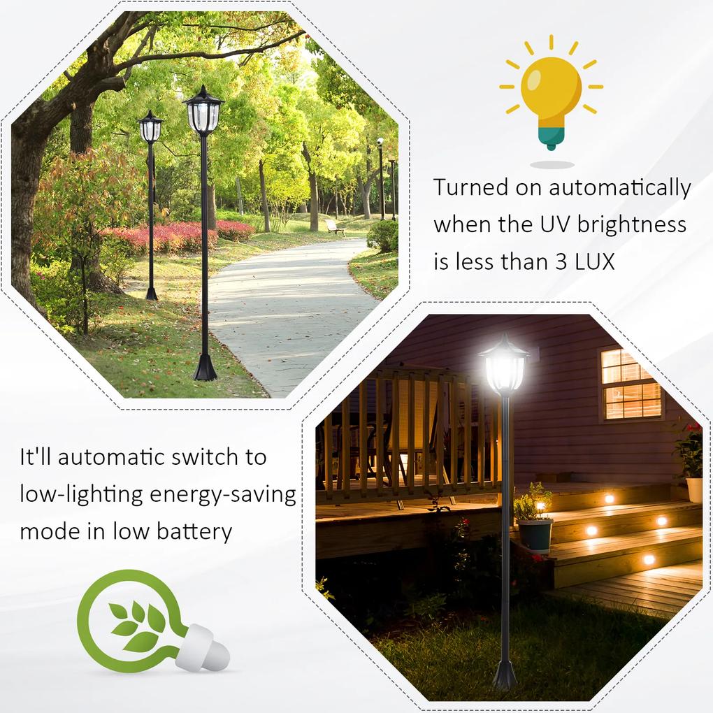 Outsunny Lampa de Extern cu 6 Lumini LED Pornire Automata Impermeabil