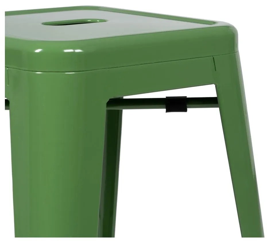 Set de scaune de bar verde 2 buc. din metal (înălțime șezut 61 cm) – Ixia