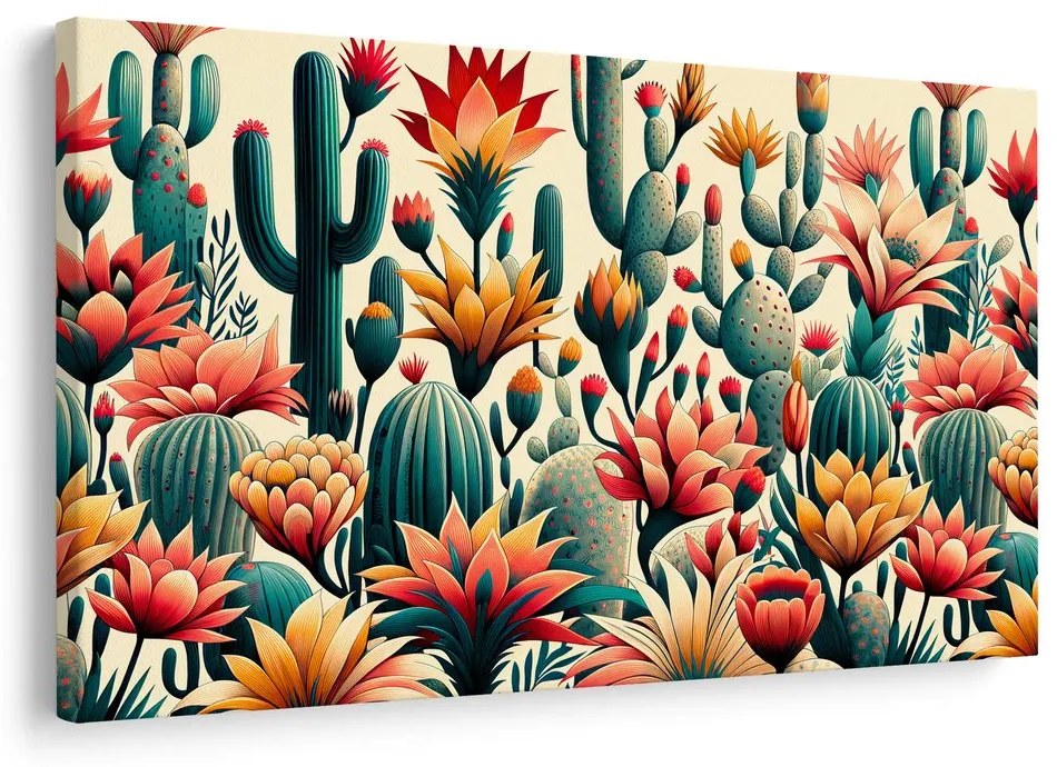 Tablou cactuși înfloriți