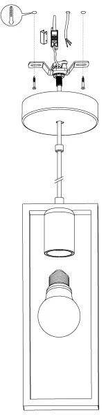Eglo 49473 - Lustră pe cablu LITTLETON 1xE27/60W/230V