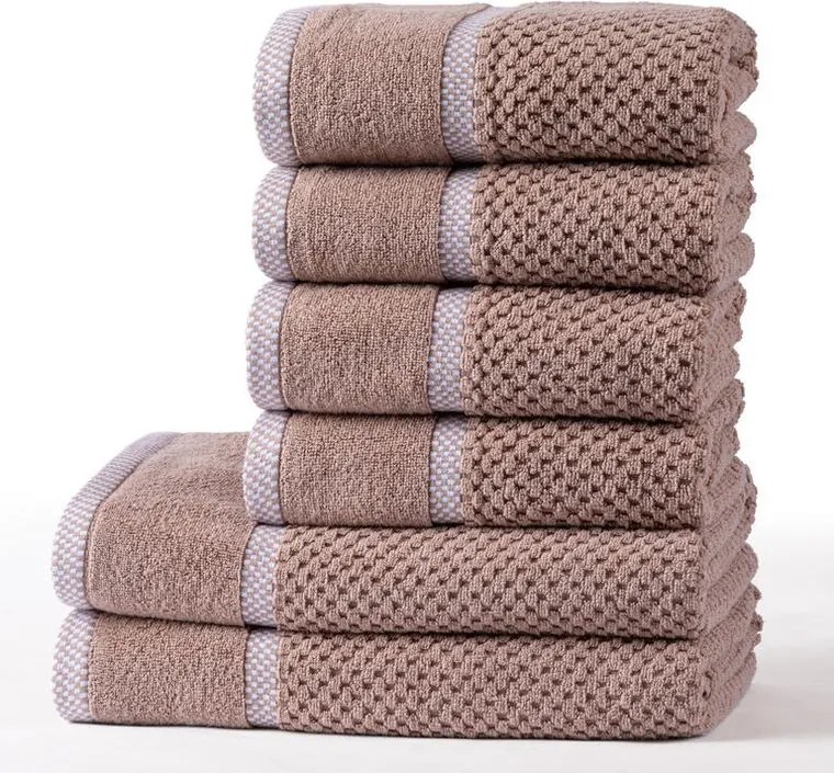 decoDoma Set de prosoape şi prosoape de baie din frotir MODENA latté, 6 buc