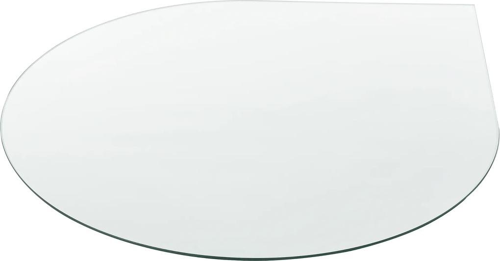 [neu.haus] Blat sticla masa AAGB 8713, neu.haus, 900 x 8 mm, ESG sticla securizata, transparenta, in forma de picatura