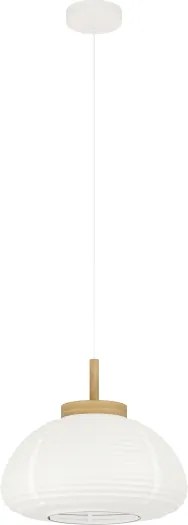 Eglo 44064 - Lustră suspendată pe cablu SUMMERHILL, 1xE27/40W/230V, Ø 40 cm, alb/bej