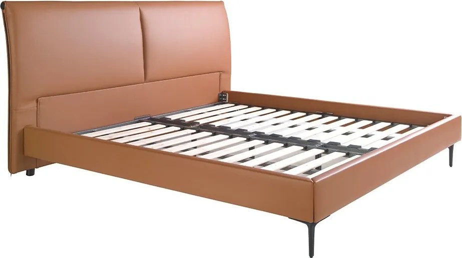 Pat dublu tapitat design LUX Brown 180x200cm