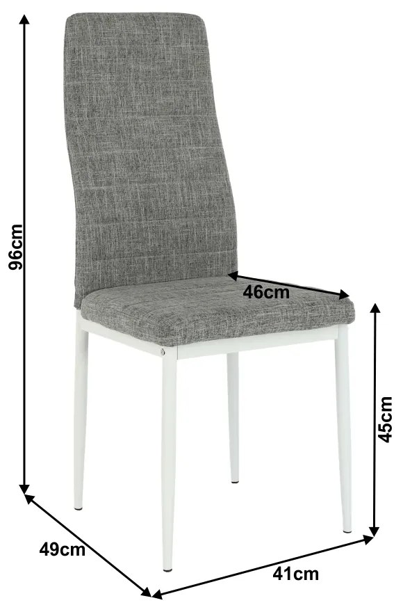 Scaun de sufragerie Collort nova (gri deschis + alb). 1006250