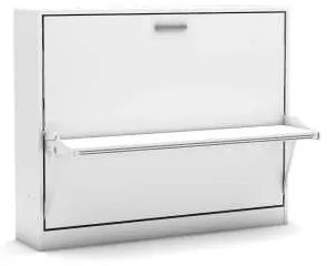 Pat rabatabil orizontal cu birou Diva Couple Desk (140X190) - Alb Mat
