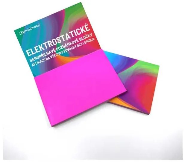 Bloc mic de notițe electrostatic Symbionotes 7 x 10 cm - 100 foi, roz