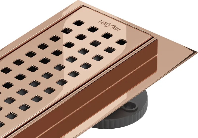 Mexen Flat 360° M08 scurgere liniară rotativă 90 cm, aur roz - 1625090-40