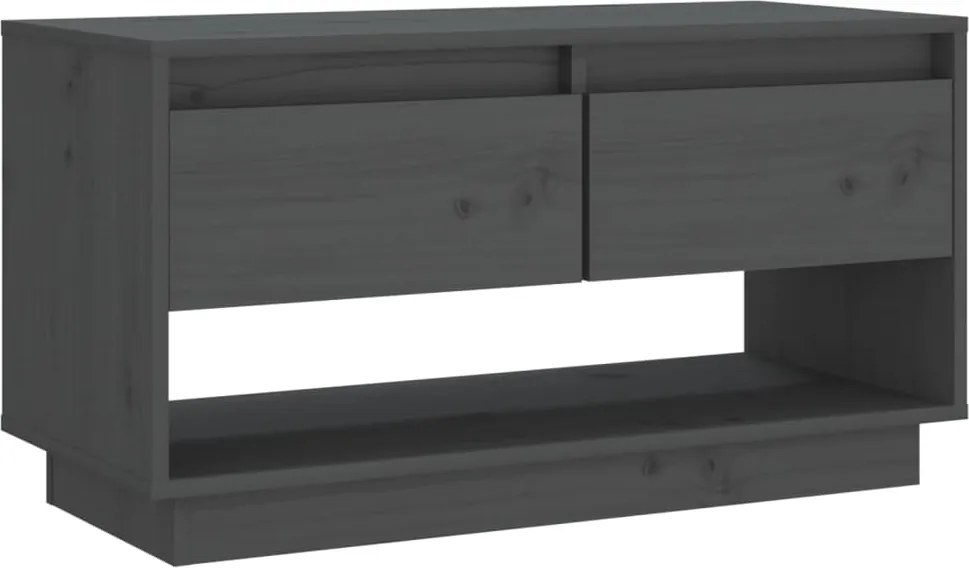 vidaXL Comodă TV, gri, 74x34x40 cm, lemn masiv de pin