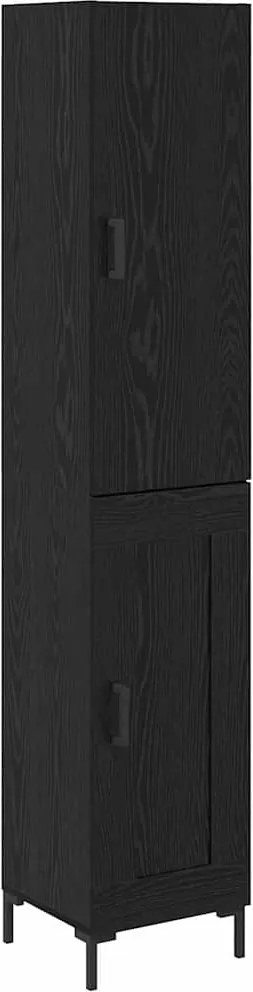 vidaXL Bufet Stejar Negru 34,5 x 34 x 180 cm Lemn compozit