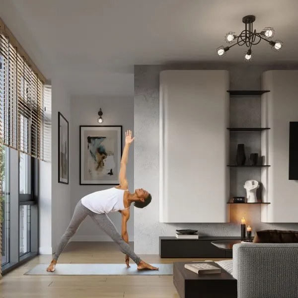 Aplică BELUCI 1xE14/40W/230V neagră Sollux SL.1117