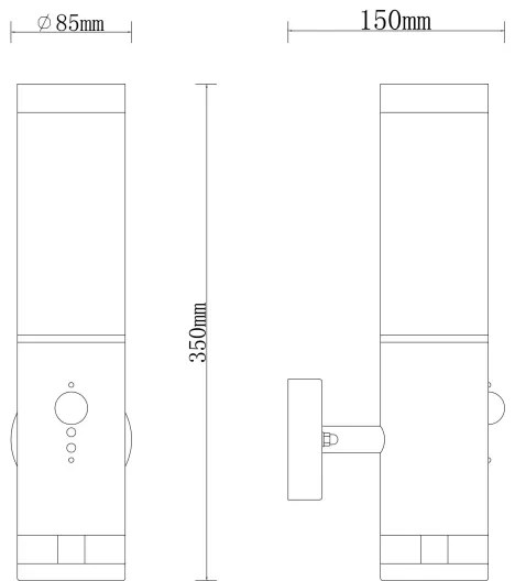 Aplică de exterior cu senzor JAICY 1xE27/15W/230V IP44 Globo 34070S