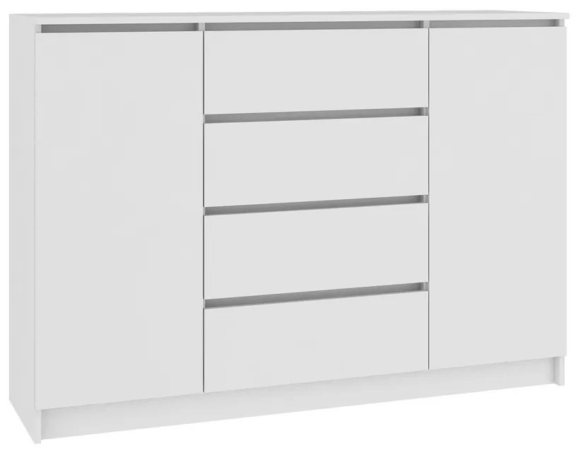 Supermobel Comoda AREVA K140 2D4SZ, 138x99x40, alb/alb luciu