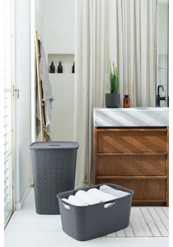 Curver Coș pentru rufe murdare Softex 56 l, griînchis