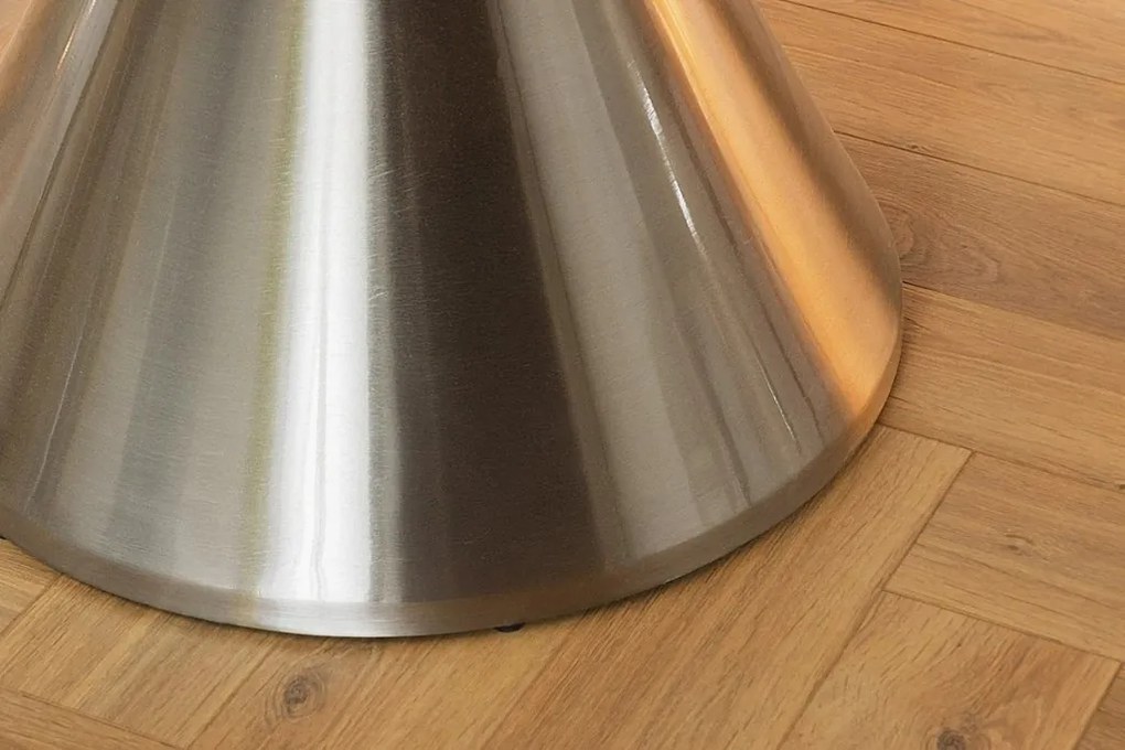 Masa Rotunda, Metal, Argintiu, Marmura Optic, ELEGANCIA 130cm, A-45899 VC