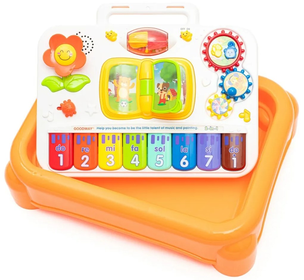 Masă educativă muzicală multifuncțională Baby Mix 3in1, galben