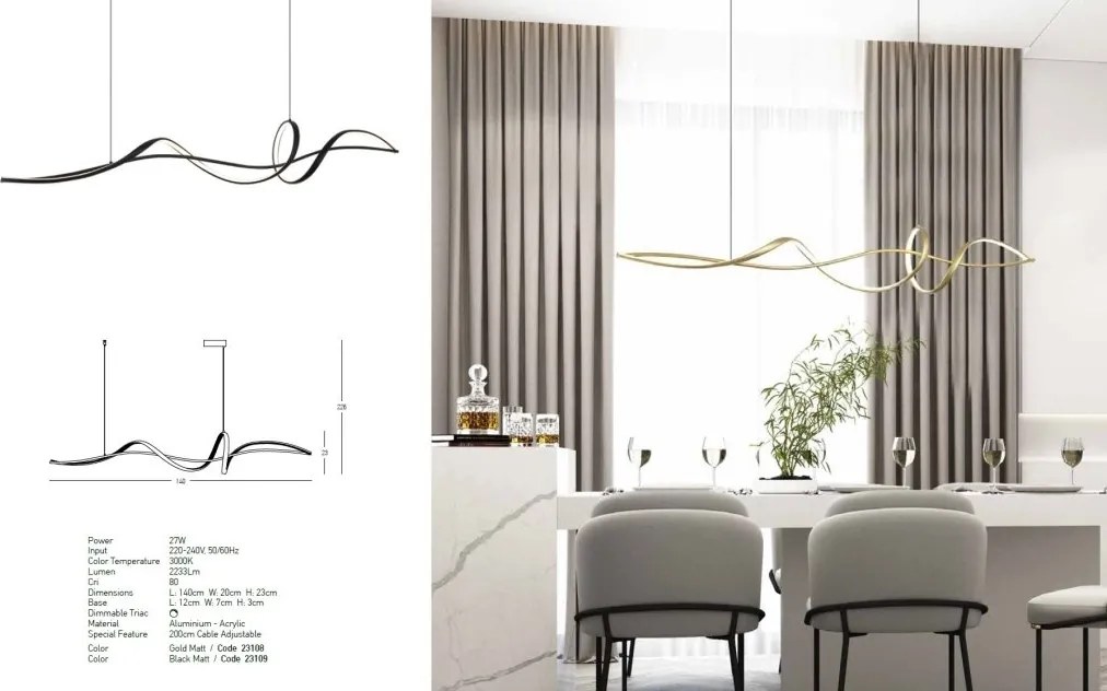 Lustra LED suspendata design modern decorativ Minimal negru
