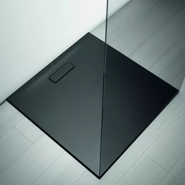 Cadita de dus patrata Ideal Standard Ultra Flat New negru mat 90x90 cm