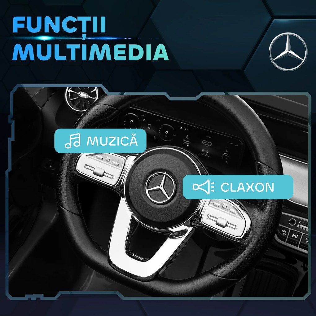 HOMCOM Mașină Electrică pentru Copii 3-8 Ani cu Telecomandă și Claxon, Negru, 111.5x69x52.5 cm | Aosom Romania