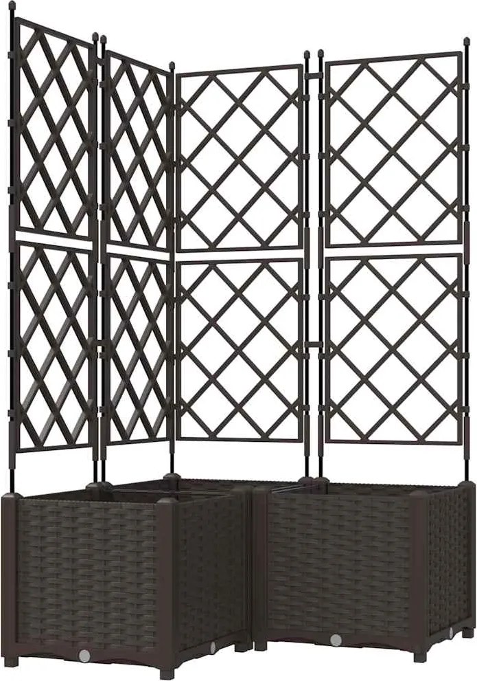 vidaXL Vază pentru Grădină 3 pcs Maro 80 x 80 x 143 cm Oțel