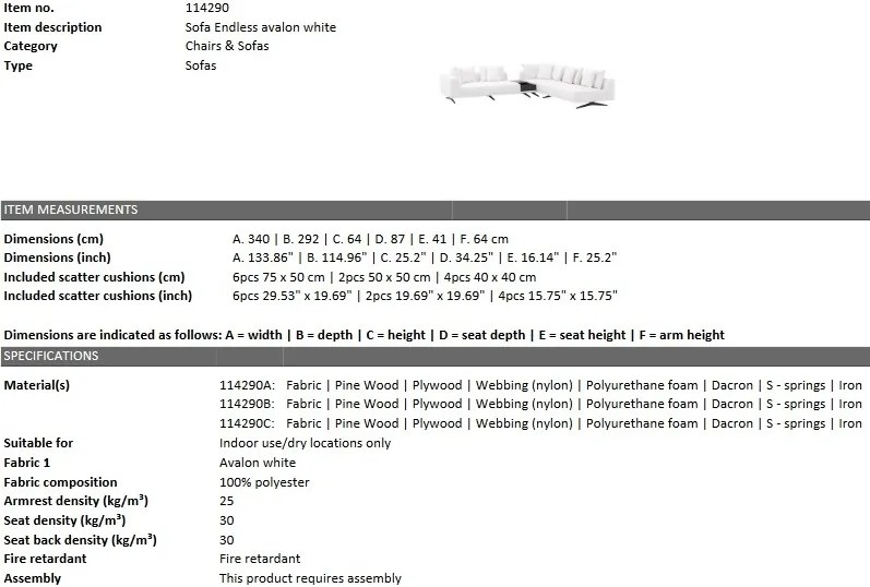 Canapea modulara design LUX Endless 114290 HZ