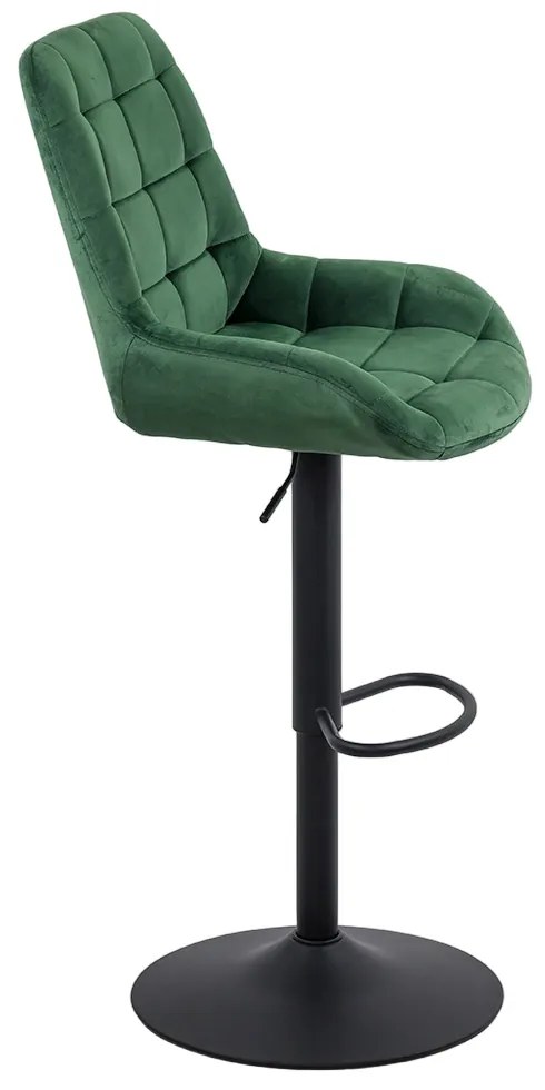 Scaun Bar Catifea ABS 145 Verde - Confortabil, Reglabil, Stabil