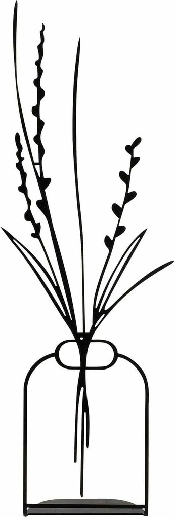Accesoriu decorativ FLOWERPOT-3, negru, metal, 19x44 cm