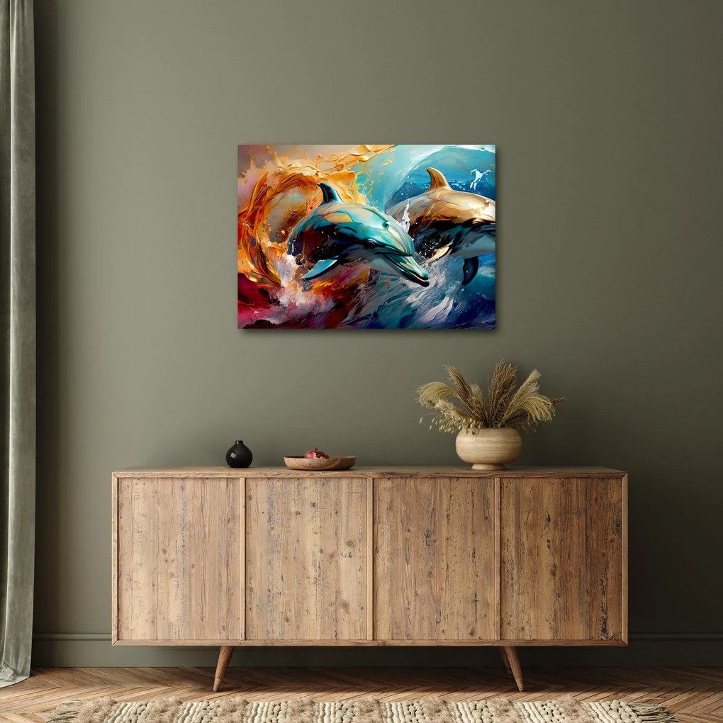 Tablou - Pictură de delfin (70x50 cm)