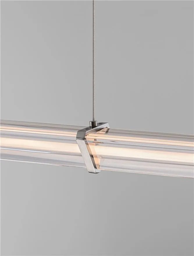 Lustra LED 2700K suspendata design liniar PHEME nickel satinat