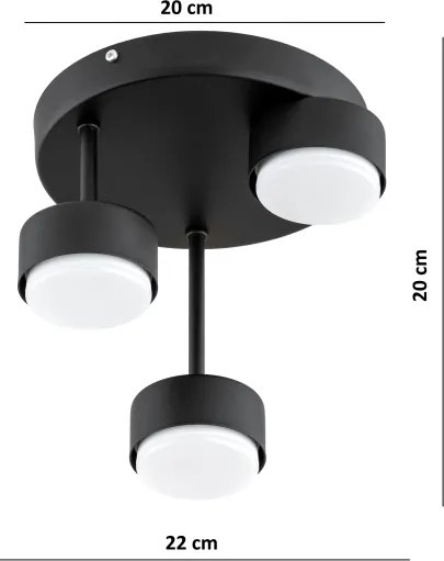 Brilagi - Lustră LED MONO montată pe plafon 3xGX53/30W/230V, negru