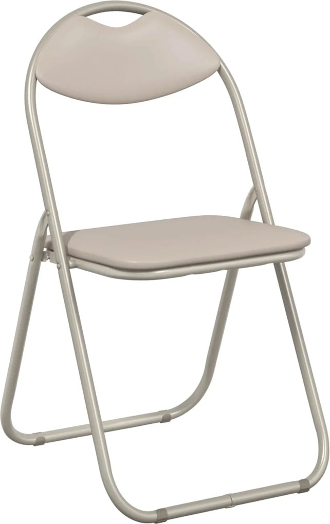 vidaXL Scaun pliant 8 pcs Nisipiu 48 x 43,5 x 81 cm Piele artificială