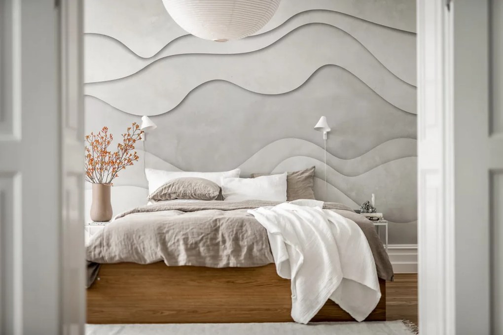 Tapet Wave, White, Rebel Walls