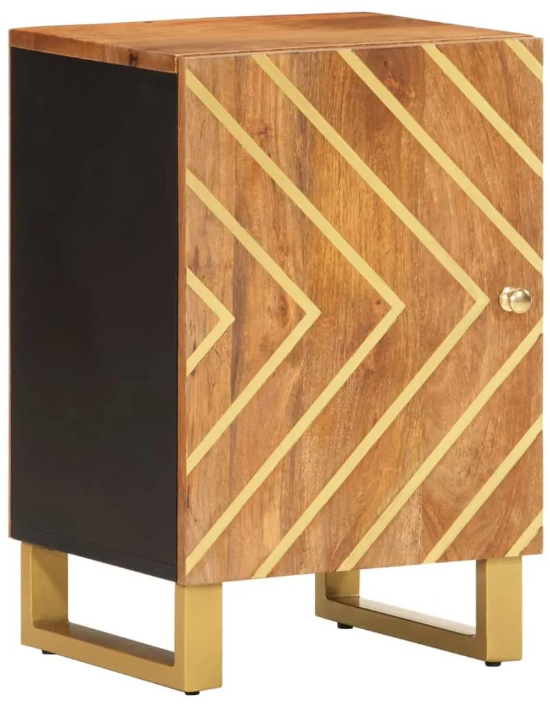 vidaXL Dulap de baie, maro și negru, 38x33,5x58 cm lemn masiv de mango