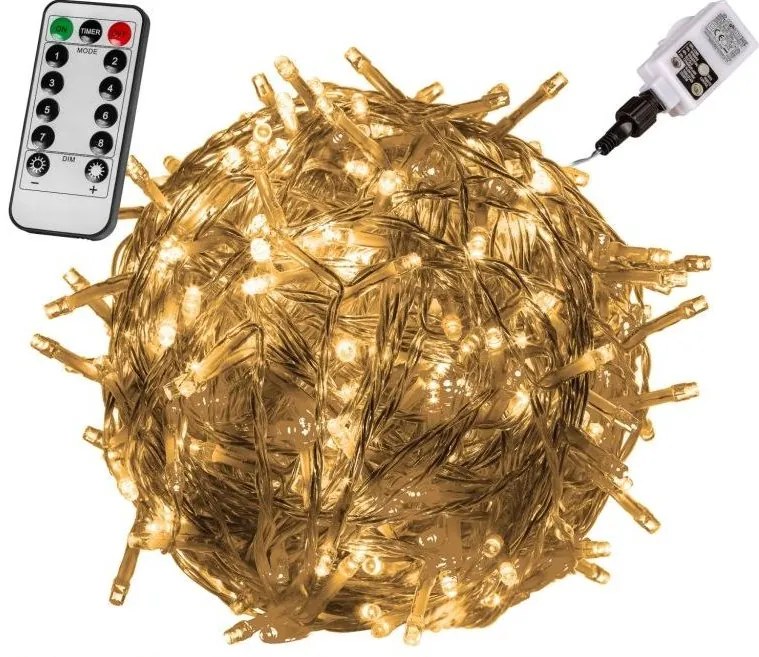 Iluminat LED de Crăciun - 5 m, 50 LED-uri,alb cald+controler