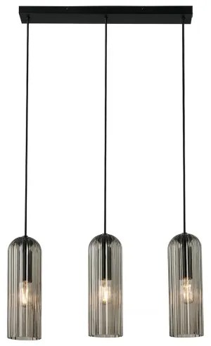 Nordlux - Lustră suspendată cu cablu MIELLA 3xE27/25W/230V negru/fumuriu