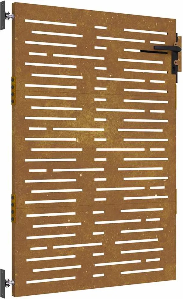 vidaXL Poartă de grădină 85x125 cm, oțel Corten, design pătrat