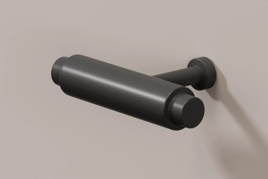 Vitrină suspendată pentru living Lorini 100 cm - cașmir / mâner negru T-bar