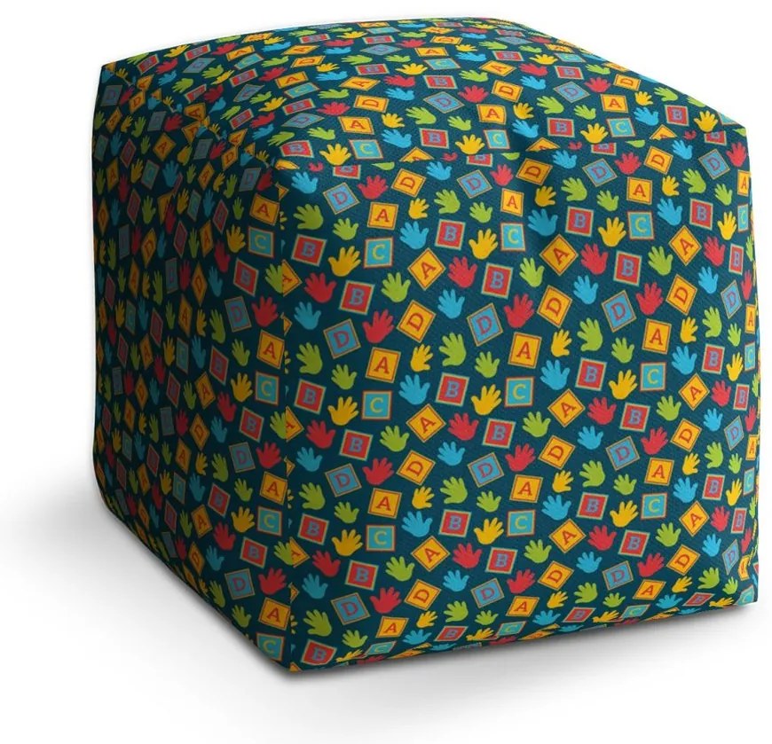 Taburet Cube ABC, colorat