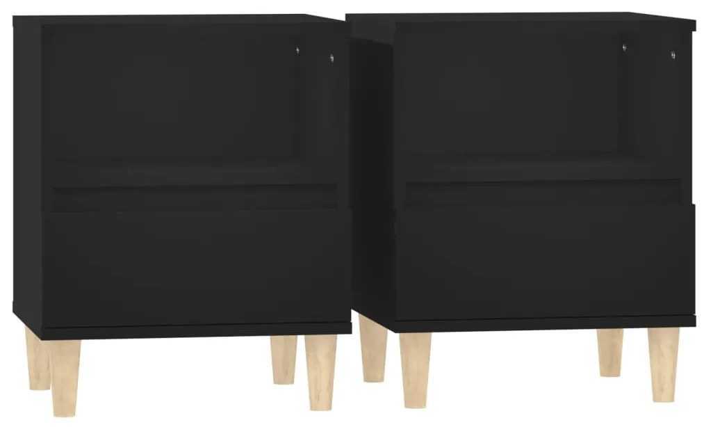 821797 vidaXL Noptiere, 2 buc., negru, 40x35x50 cm